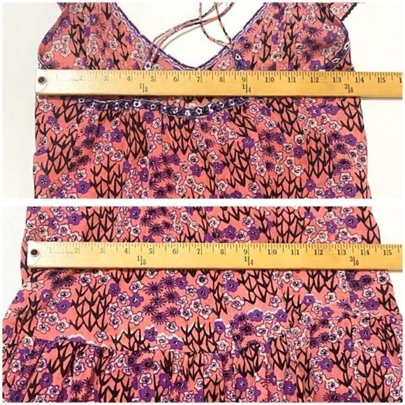 Poupette St Barth dress, Pink Cold Shoulder Criss Cross Back A line Mini dress - Picture 14 of 14